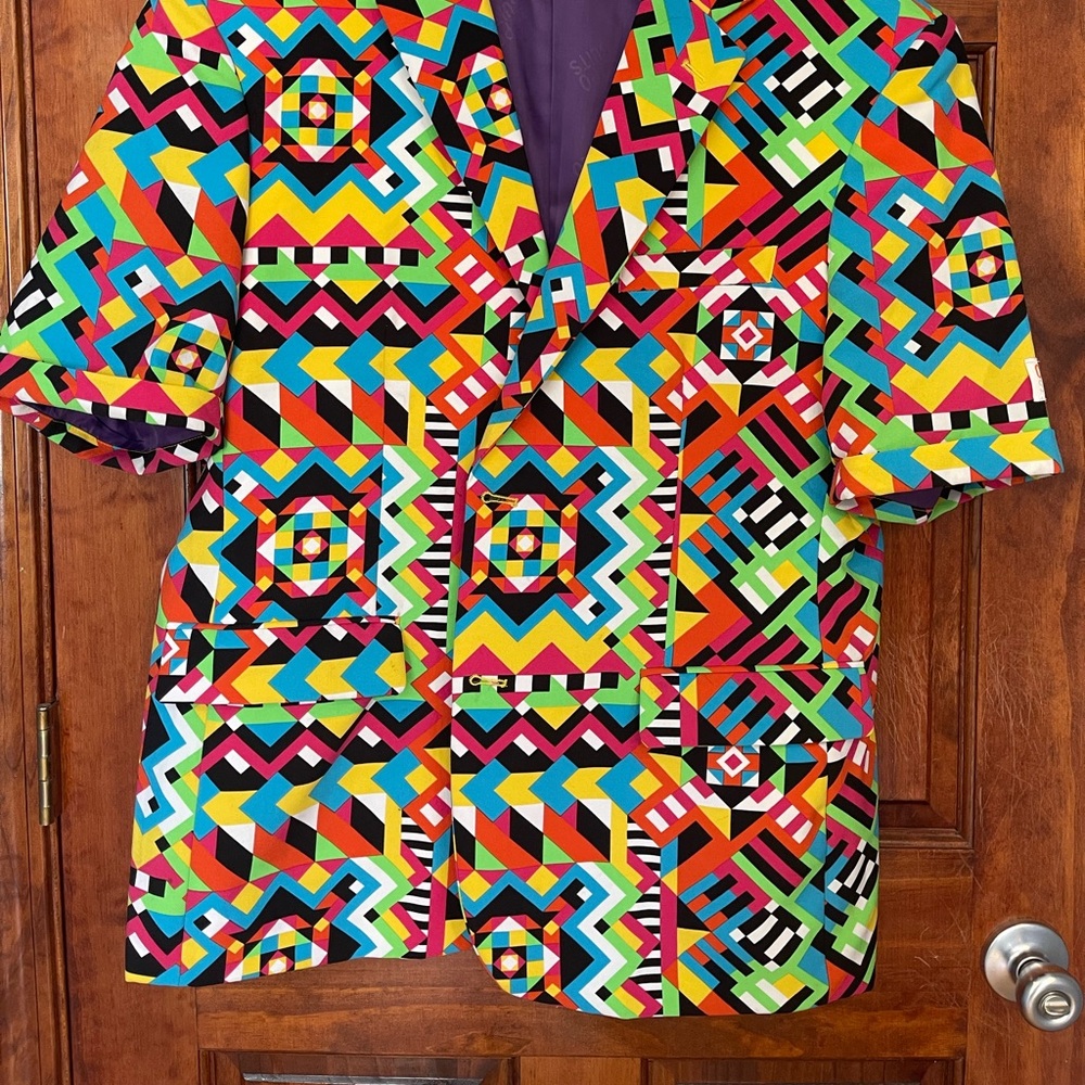 OppoSuits Vibrant Multicolor Geometric Suit